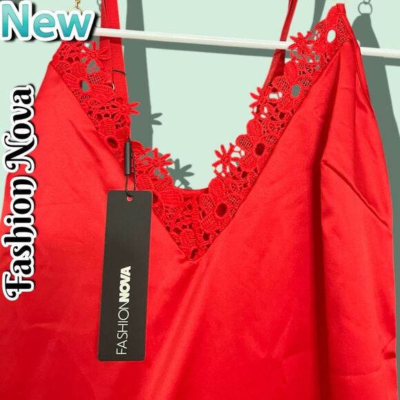 New NWT Fashion nova Break The Chains Babydoll - Red - Small - Picture 5 of 8